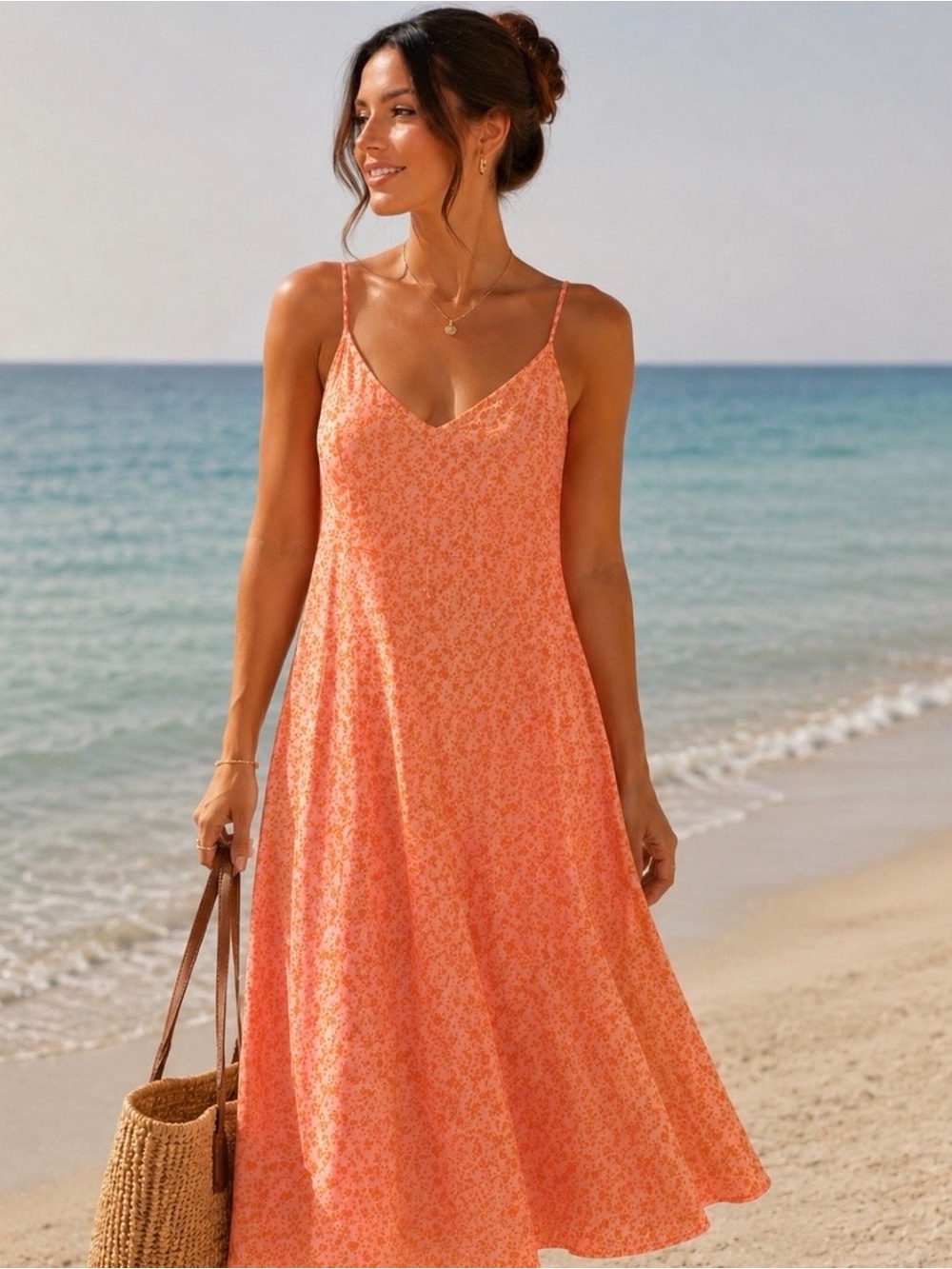 RESA Floral Midi Slip Dress M